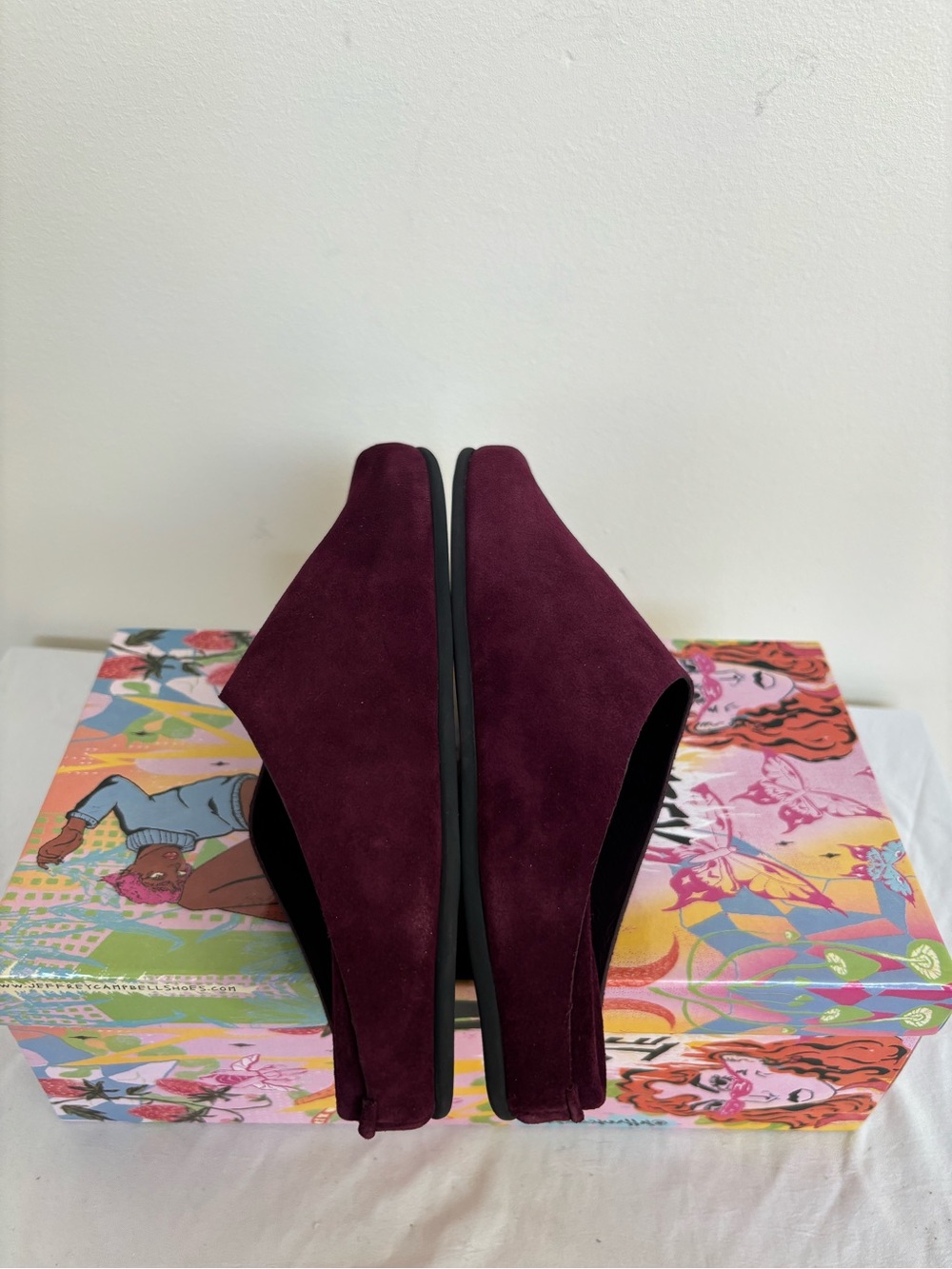 Jeffrey Campbell Content Clogs Dark Wine Suede Sz7 Womens New - Picture 4 of 8